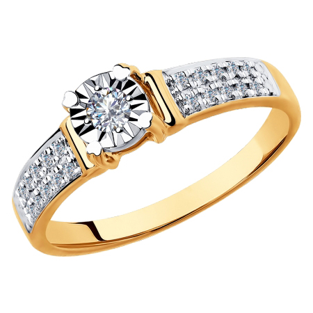 Кольцо, золото, бриллиант, 1011802